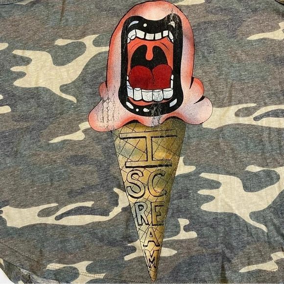 NWT XS Camo Print Graphic Tank Prince Peter Collection I Scream Ice Cream - Picture 2 of 6